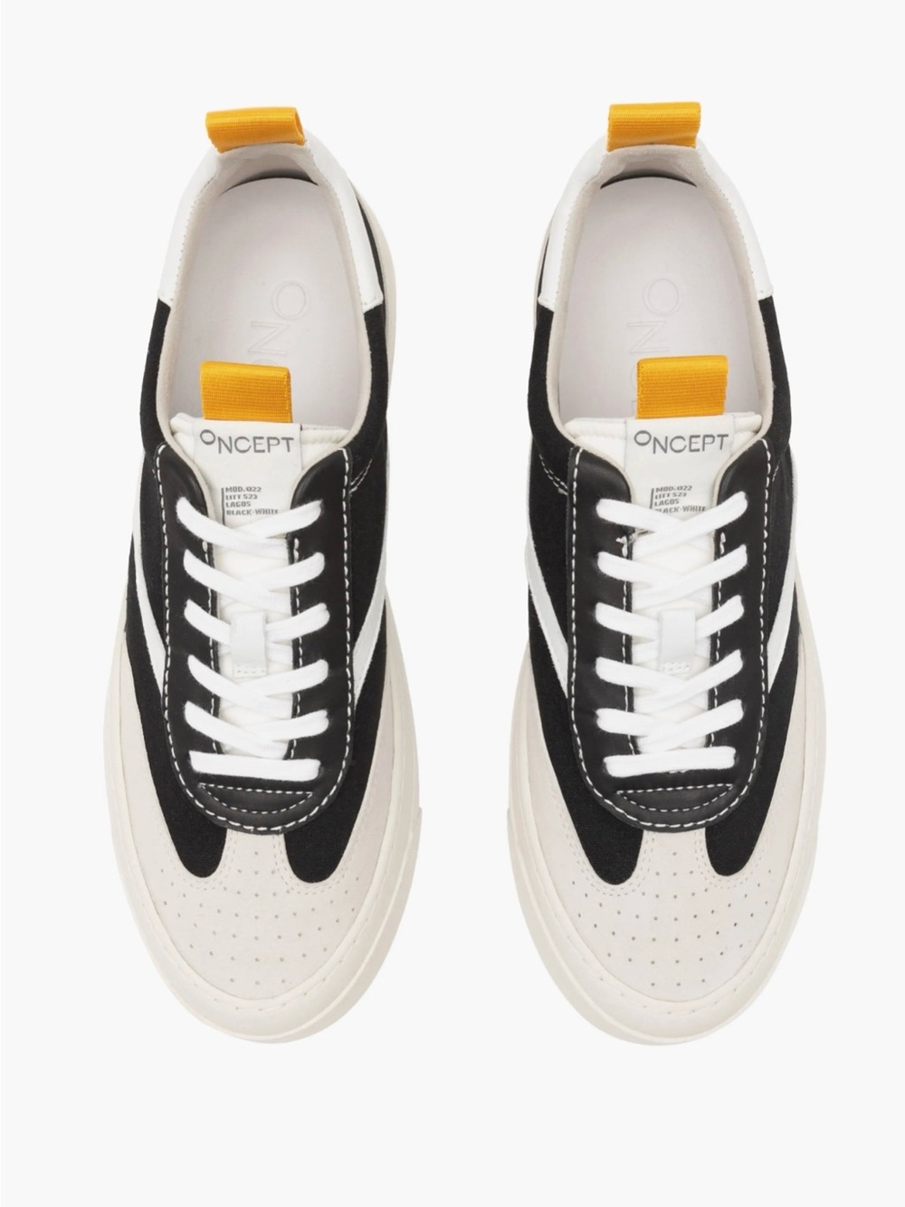 ONCEPT Lagos Retro Low Top Black White Sneaker Size M 9 / W 10.5 Unisex Leather